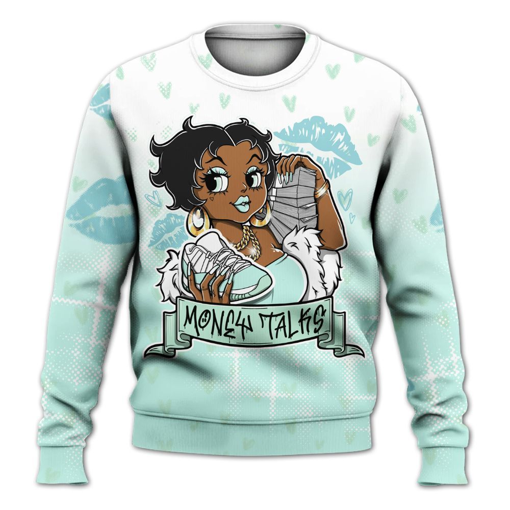Sweatshirt To Match Retro Low Igloo 11s - Moneys Talks Girl All Over Print