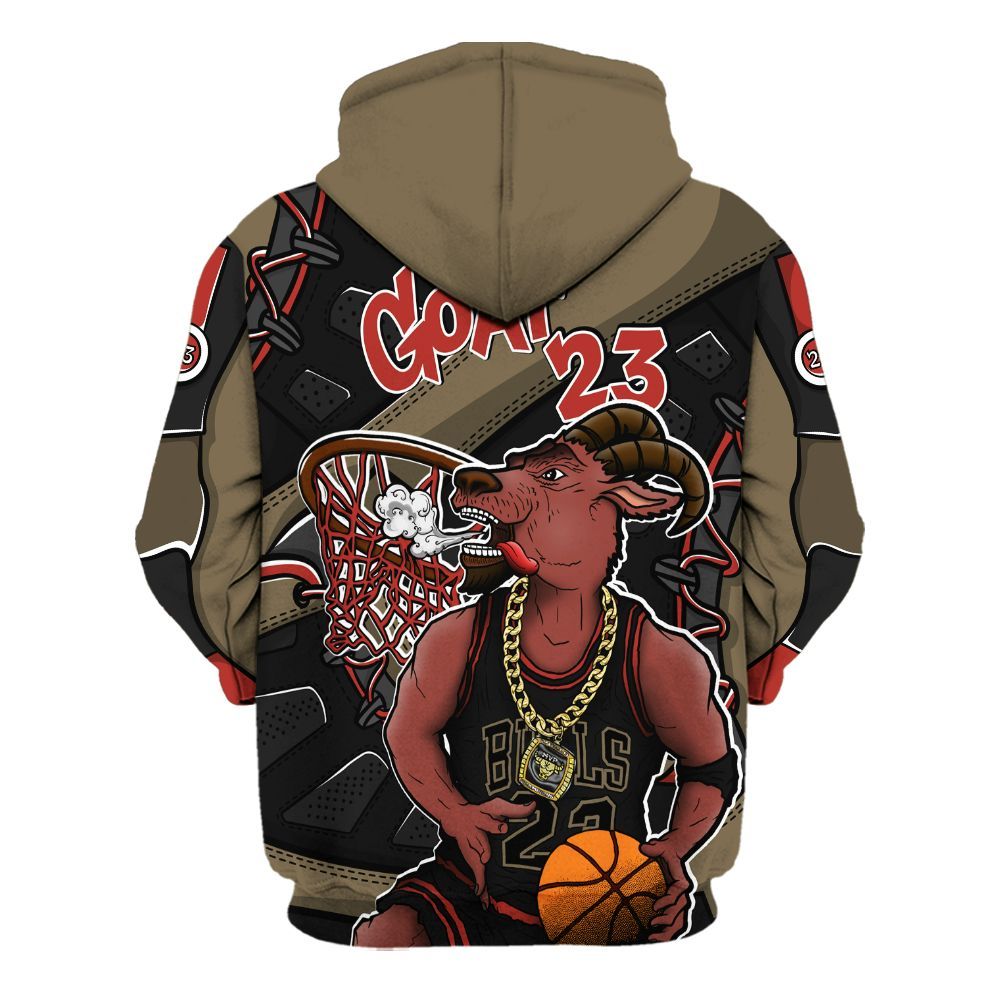 Hoodie To Match Olive 9s - Number 23 Style 9s All Over Print