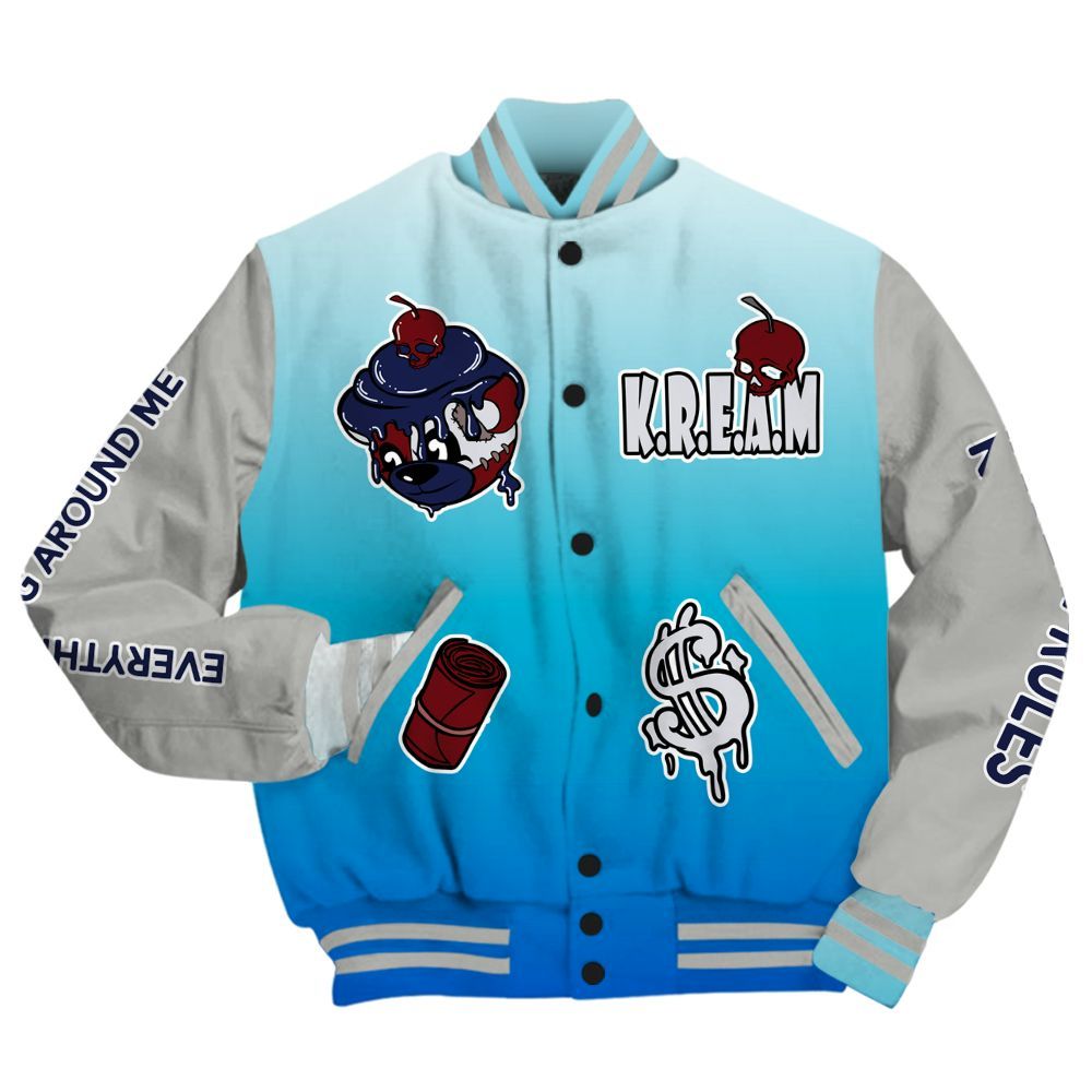 Varsity Jacket To Match Air Max One Block Down Blue - Loot Bear All Over Print