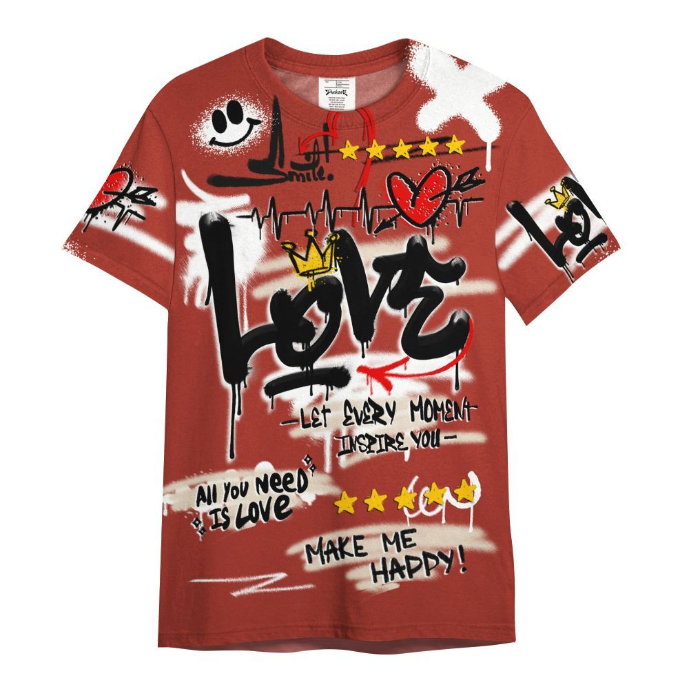 Shirt To Match Brick After Brick 4s - Happy Love Beats Graffiti Streetwear All Over Print