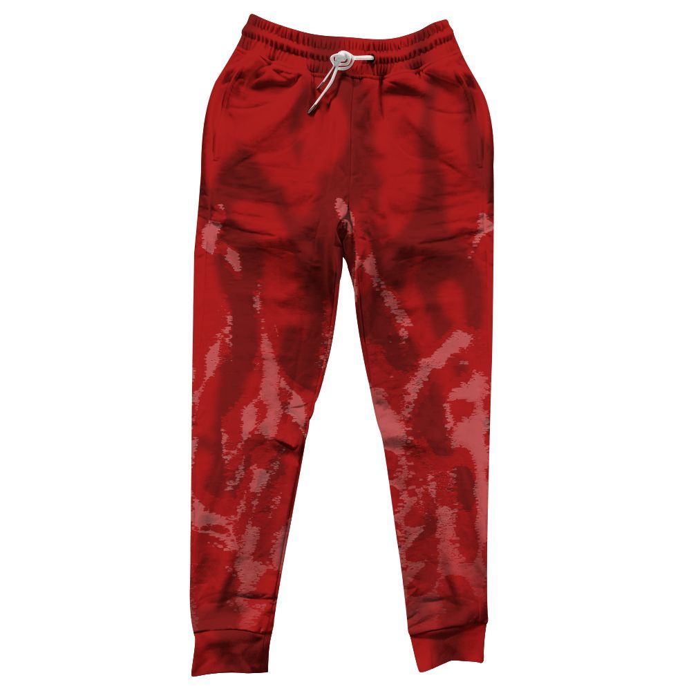 Sweatpant To Match Red Taxi 12s - Burn All Over Print