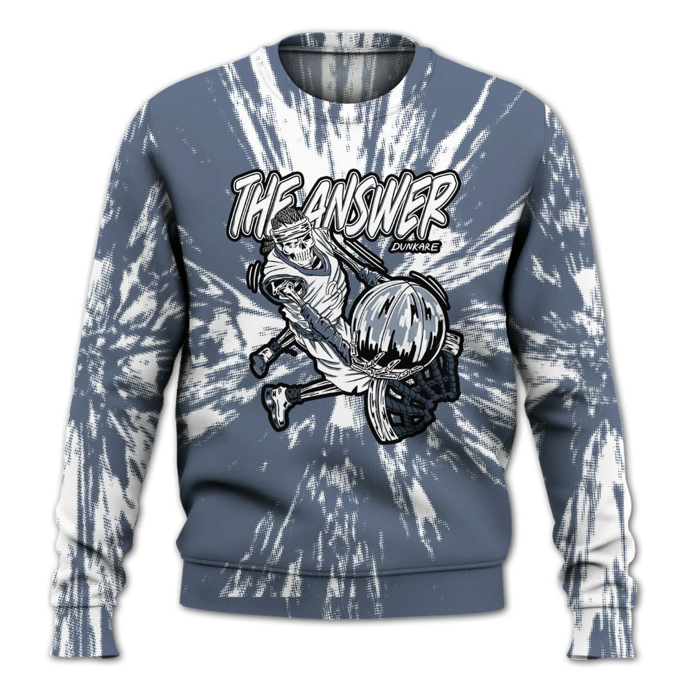 Sweatshirt To Match Low Diffused Blue 11s - The Answer Skeleton Luxury All Over Print