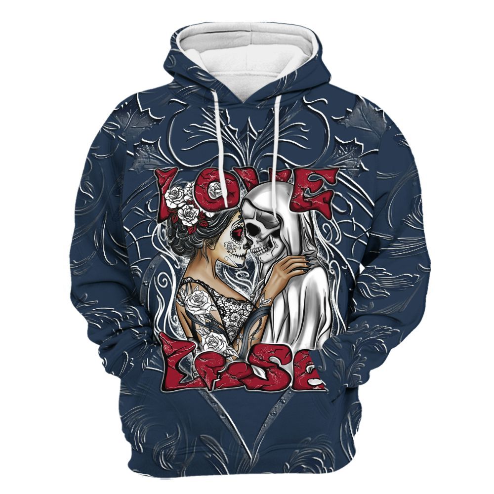 Hoodie To Match White Midnight Navy 6s - Loves Lose Gothic All Over Print