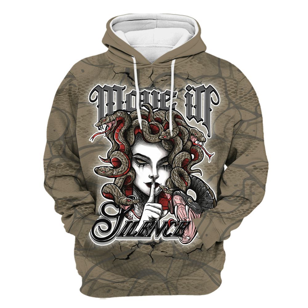 Hoodie To Match Olive 9s - Girl Move In Silence All Over Print