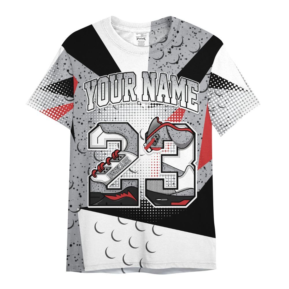 Shirt To Match White Cement 4s - Poly Custom Name Number 23 5s All Over Print