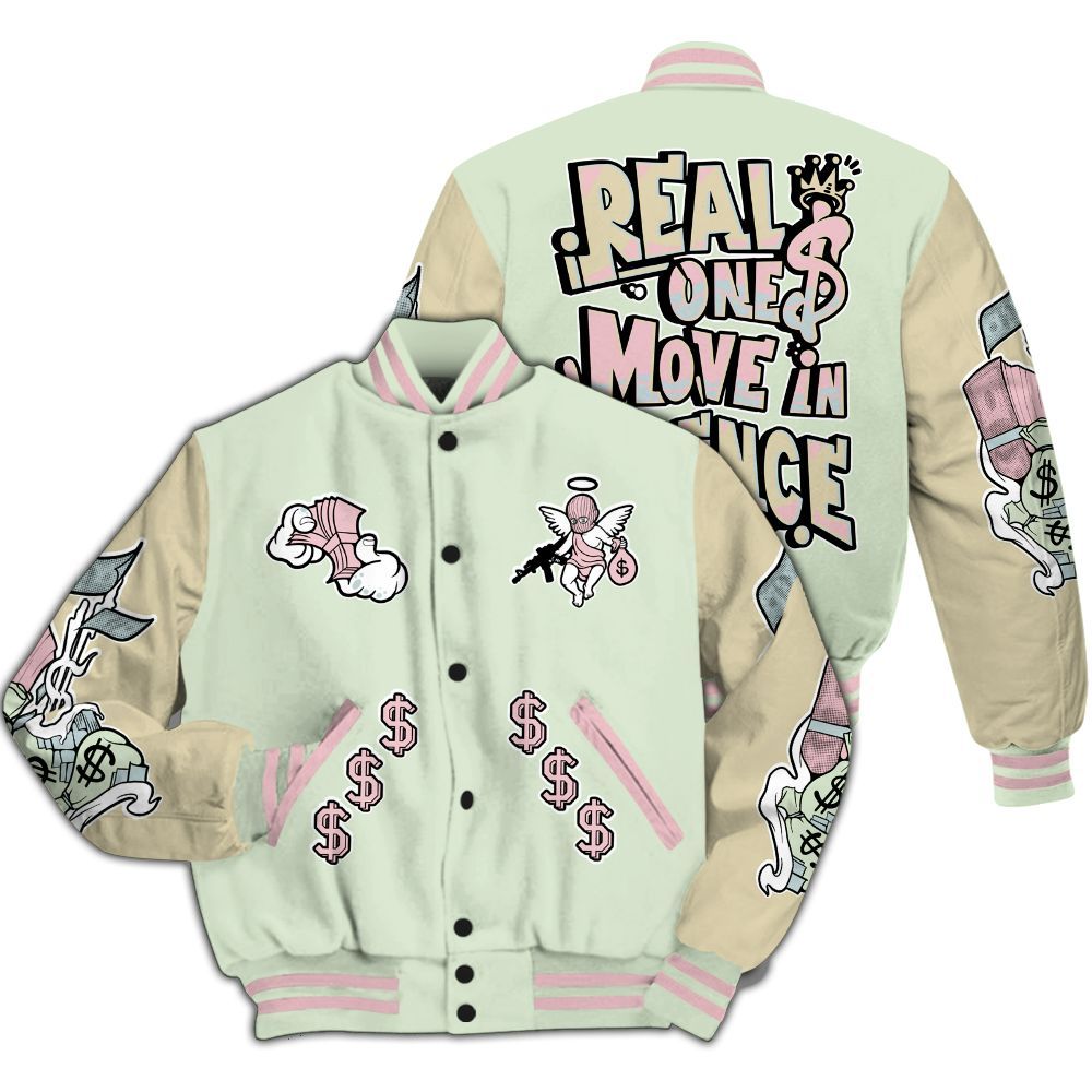 Varsity Jacket To Match Spring Is In The Air 3s - Ones Move In Silence Graphic All Over Print