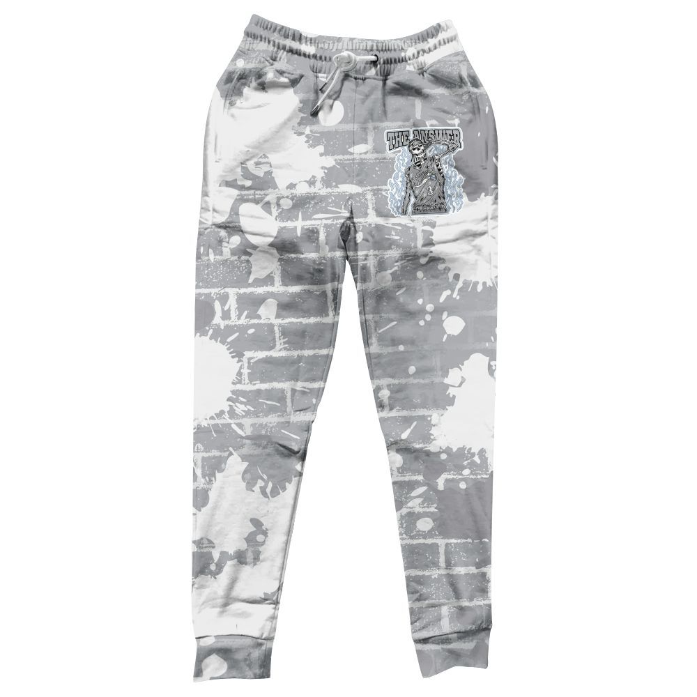 Sweatpant To Match Low OG Wolf Grey 1s - Allen Answer Skeleton Brick All Over Print