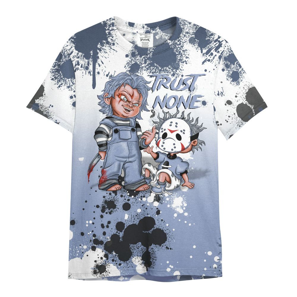 Shirt To Match Retro Blue Grey 13s - Trust No One Scary All Over Print