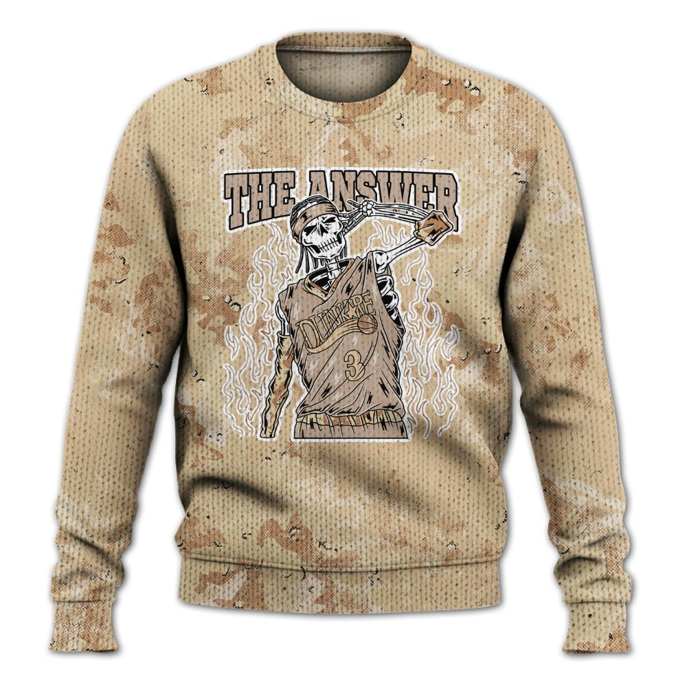 Knitted Sweater To Match Desert Camo 3s - Allen Answer Skeleton Heart