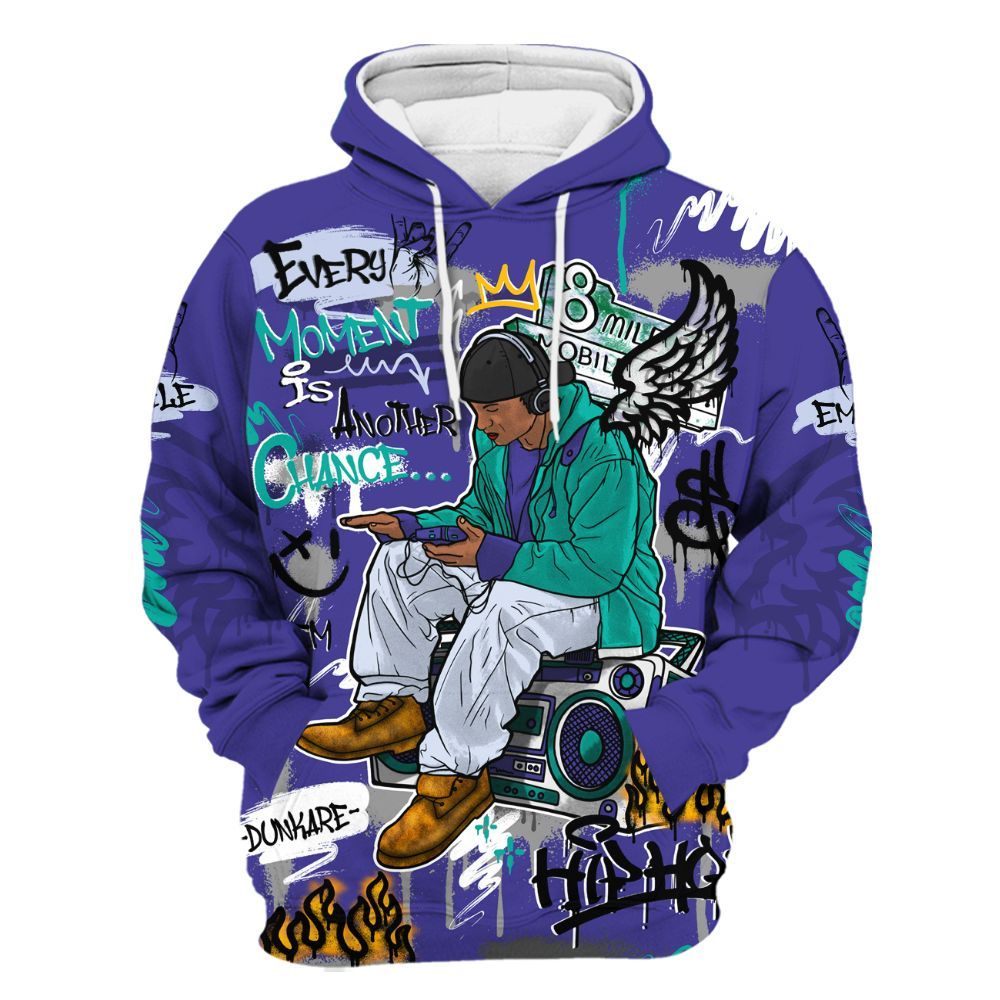 Hoodie To Match Retro Grape 5s - 8Mile Movie Graffiti All Over Print