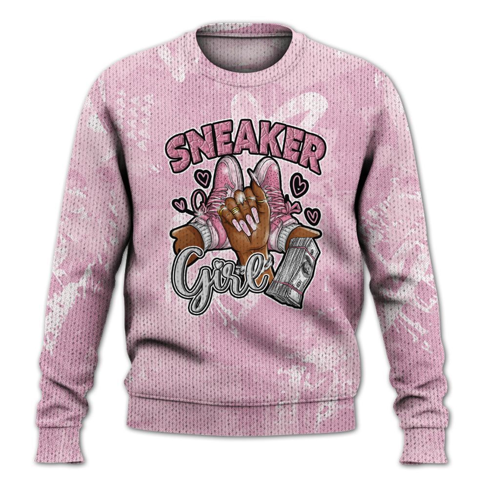 Knitted Sweater To Match Orchid 4s - Sneakerz Girlz Heart Grunge