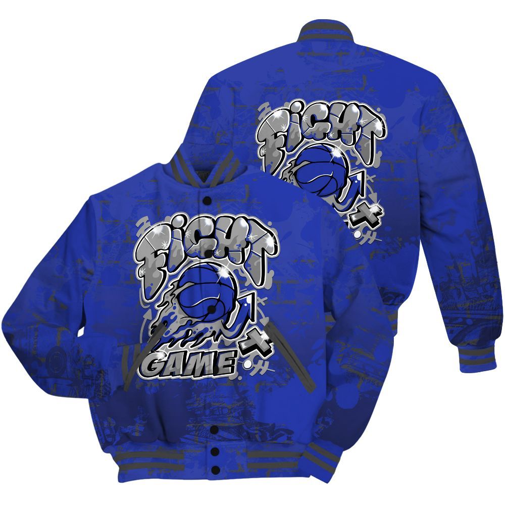 Varsity Jacket To Match Air Max Plus Black Racer Blue Shirt - Fighter Games Graphic Street Art All Over Print