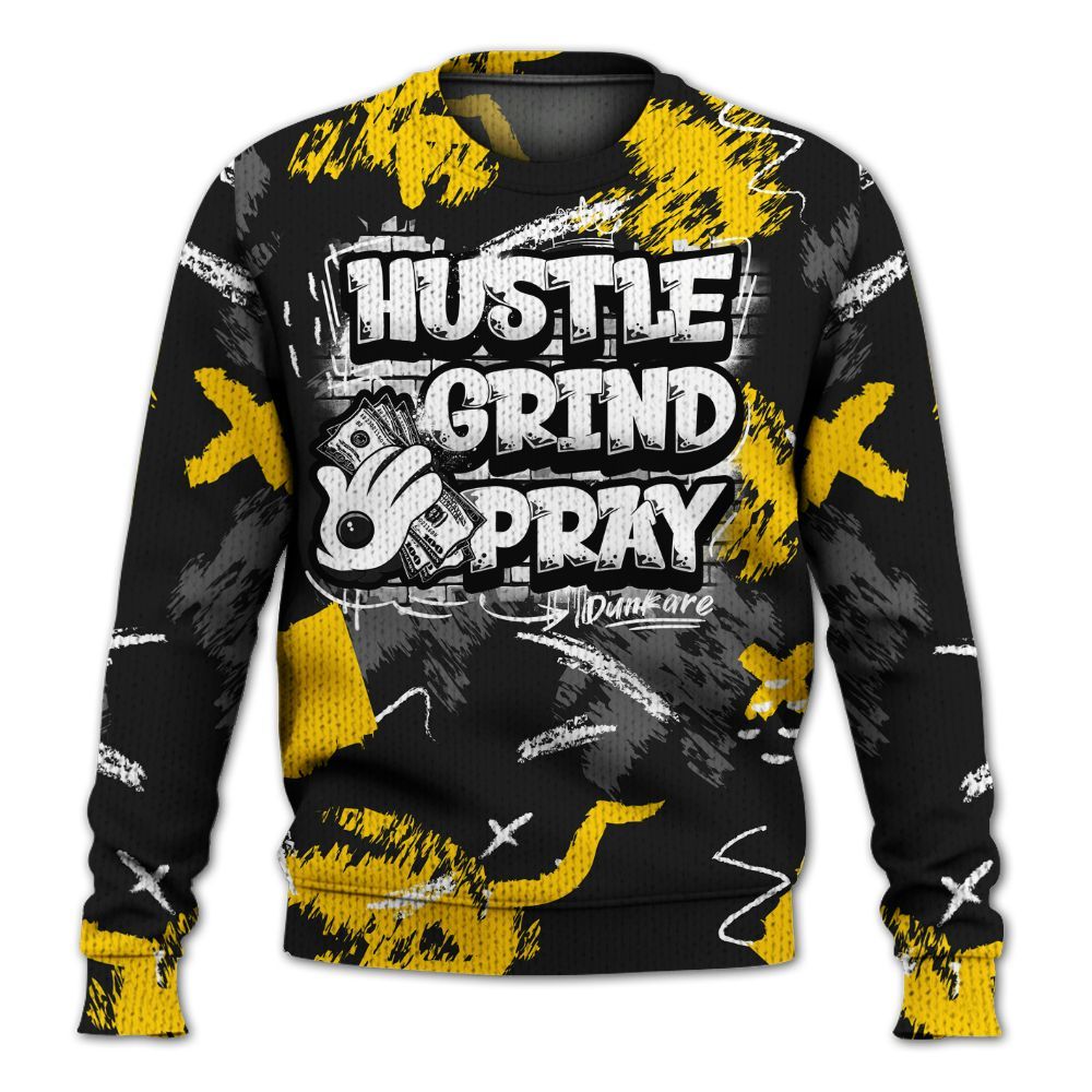 Knitted Sweater To Match Corteiz Air Max 95 Tour Yellow - Hustle Grind Pray Retro