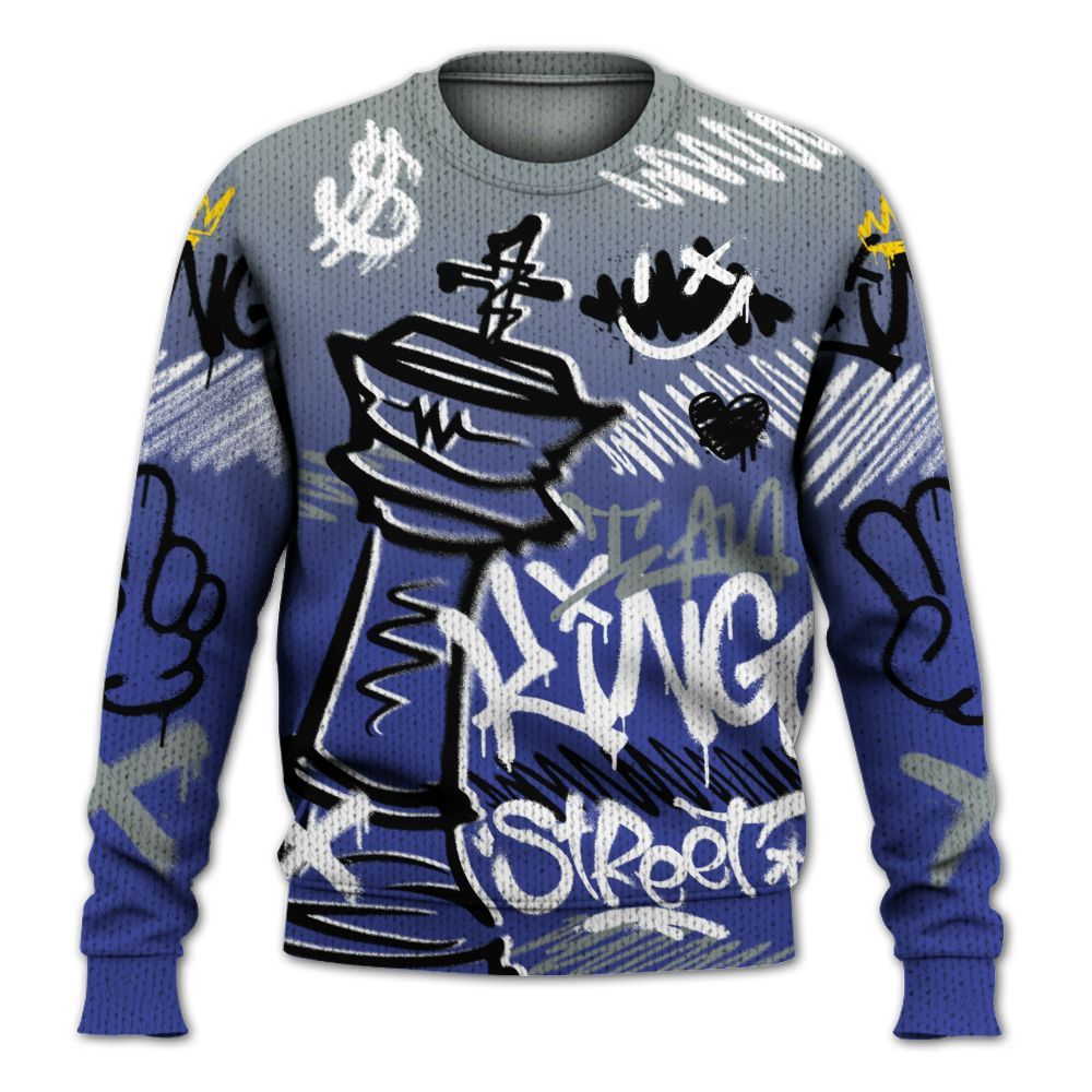 Knitted Sweater To Match Shox TL Royal - Street King Chess Streetwear