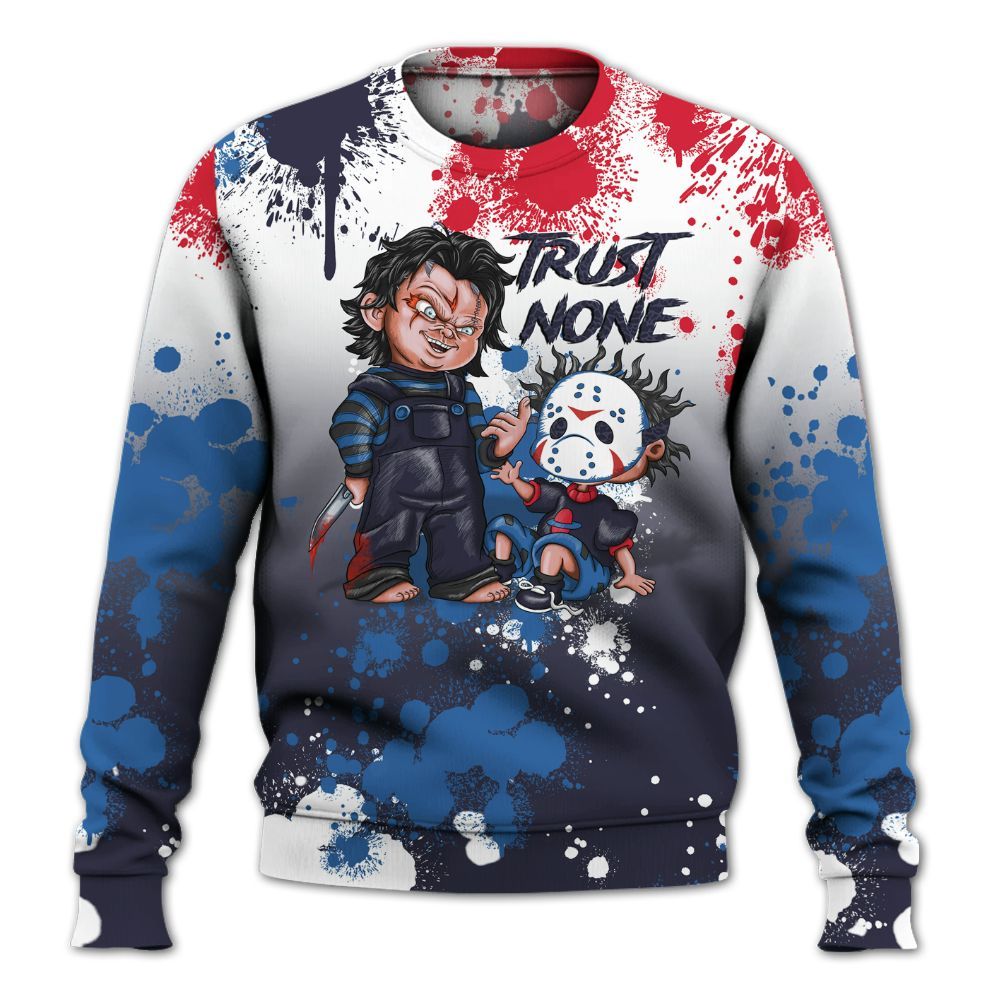 Sweatshirt To Match Sports Renaissance 3s - Trust No One Scary All Over Print
