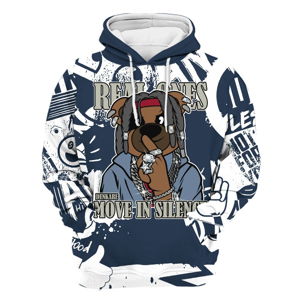 Hoodie To Match Navy Blue 2024 6s - Silent Achievers Bear Monogram Graffiti All Over Print