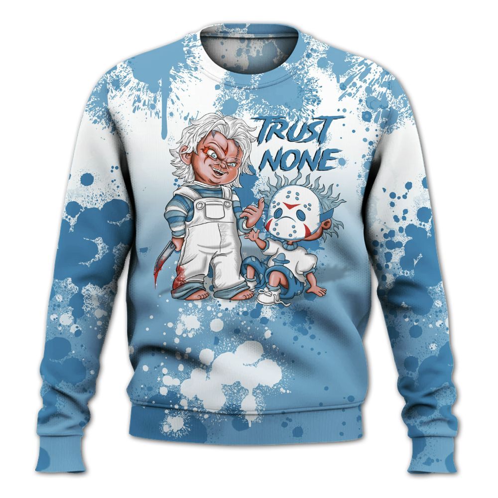 Sweatshirt To Match High OG UNC Reimagined 1s - Trust No One Scary All Over Print