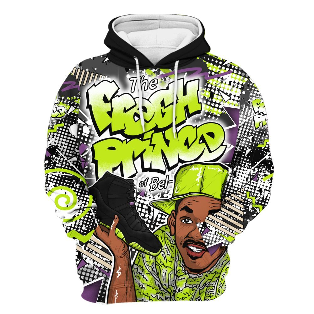 Hoodie To Match GS Black Barely Volt 11s - Fresh Sneaker 90s All Over Print