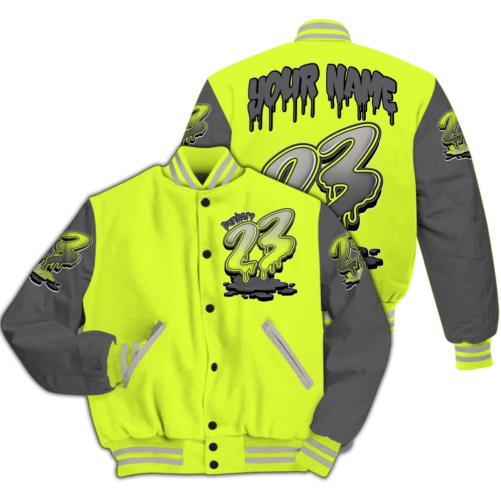Varsity Jacket To Match 95 OG Big Bubble Neon 2026 - Custom Name 23 Drip All Over Print