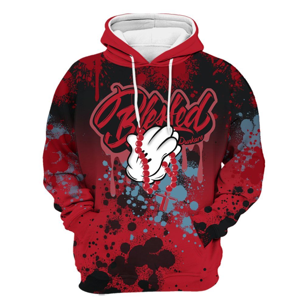 Hoodie To Match Retro Raging Bull 5s - God Blessed Ink Drip All Over Print