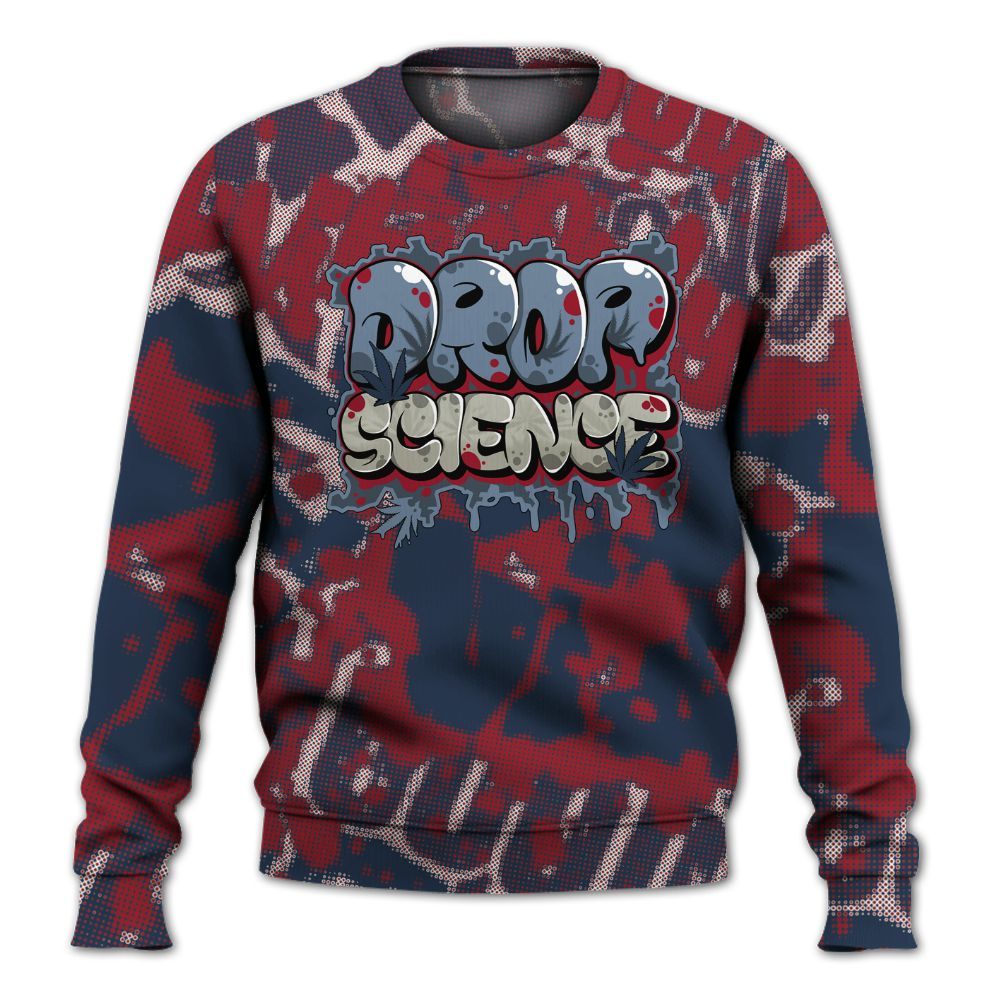 Sweatshirt To Match Navy Blue 2024 6s - Drop Science Street All Over Print