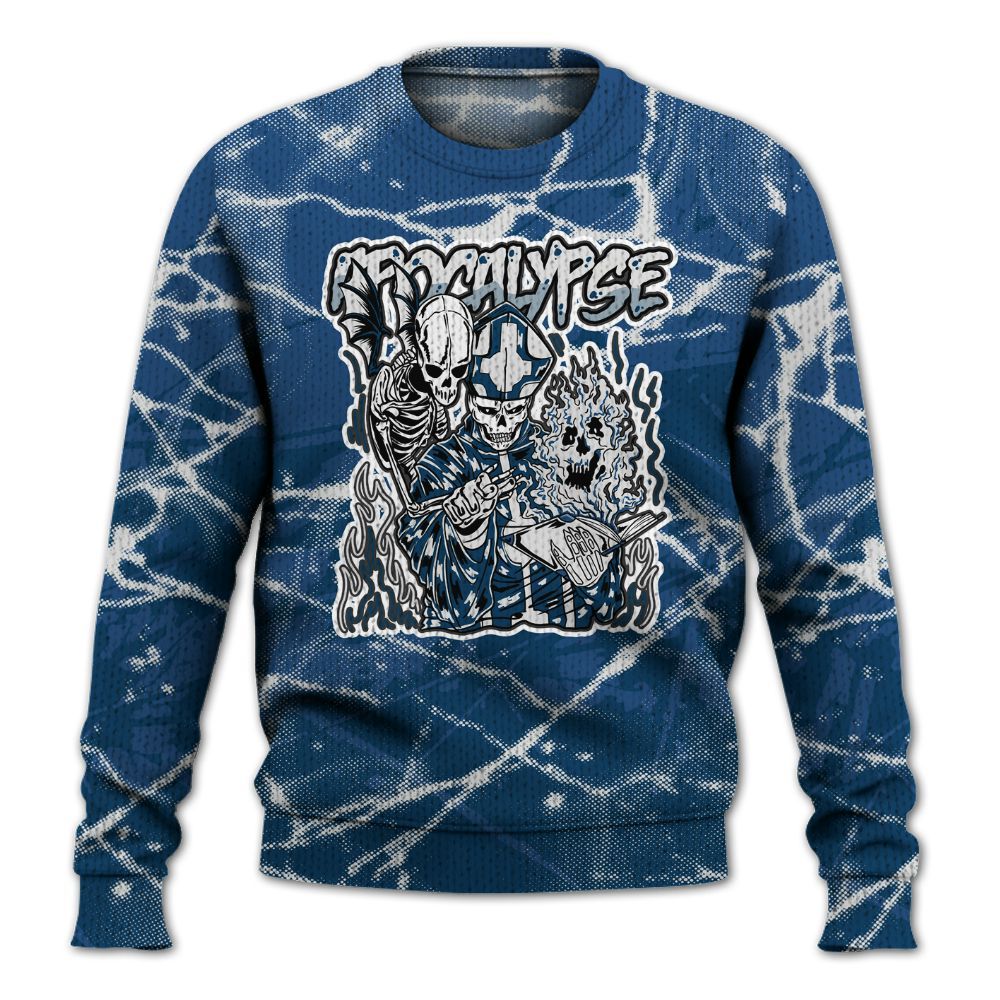 Knitted Sweater To Match High OG Midnight Navy 1s - Apocalypse Skeleton Profound