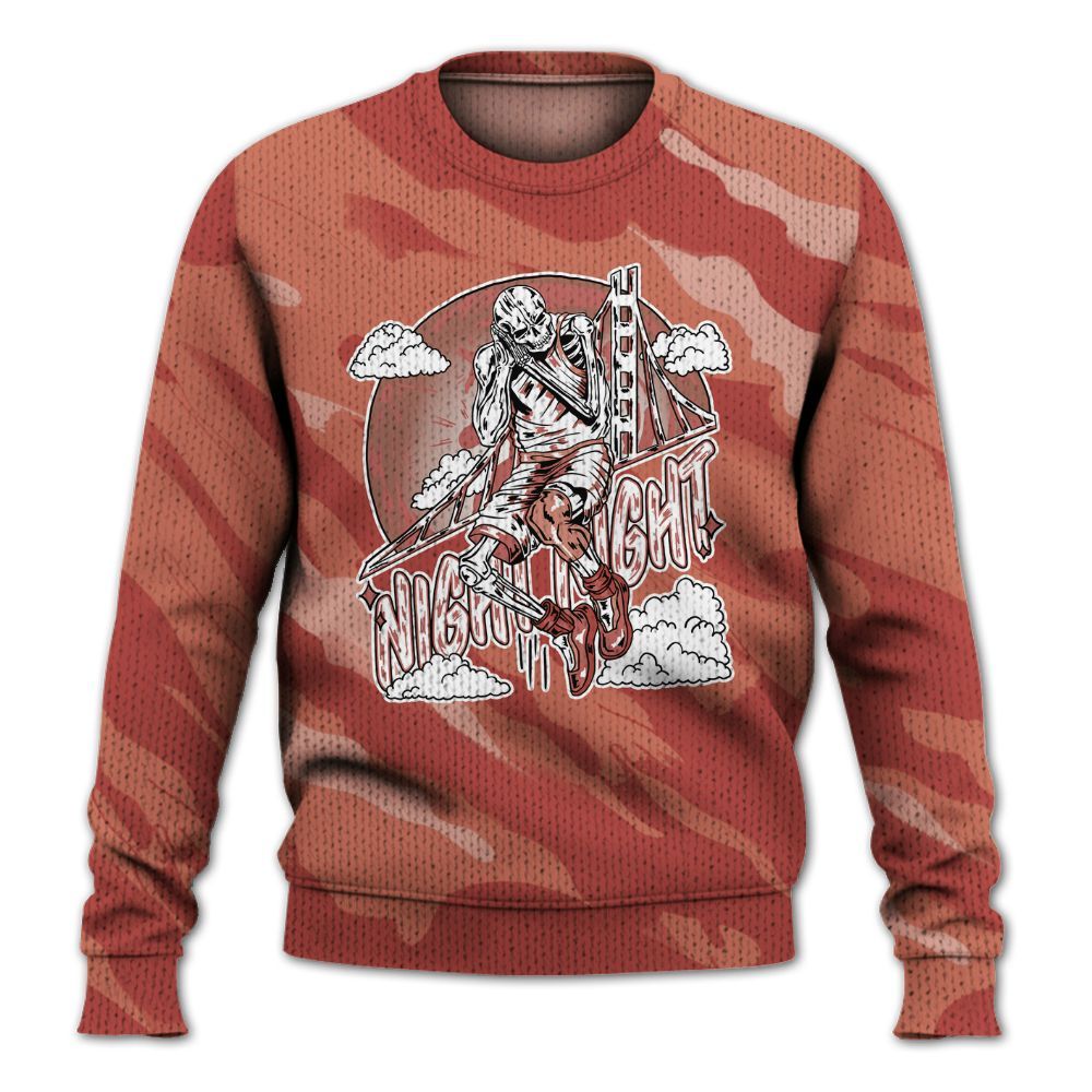 Knitted Sweater To Match Dune Red 13s - Seeya Skeleton Colored