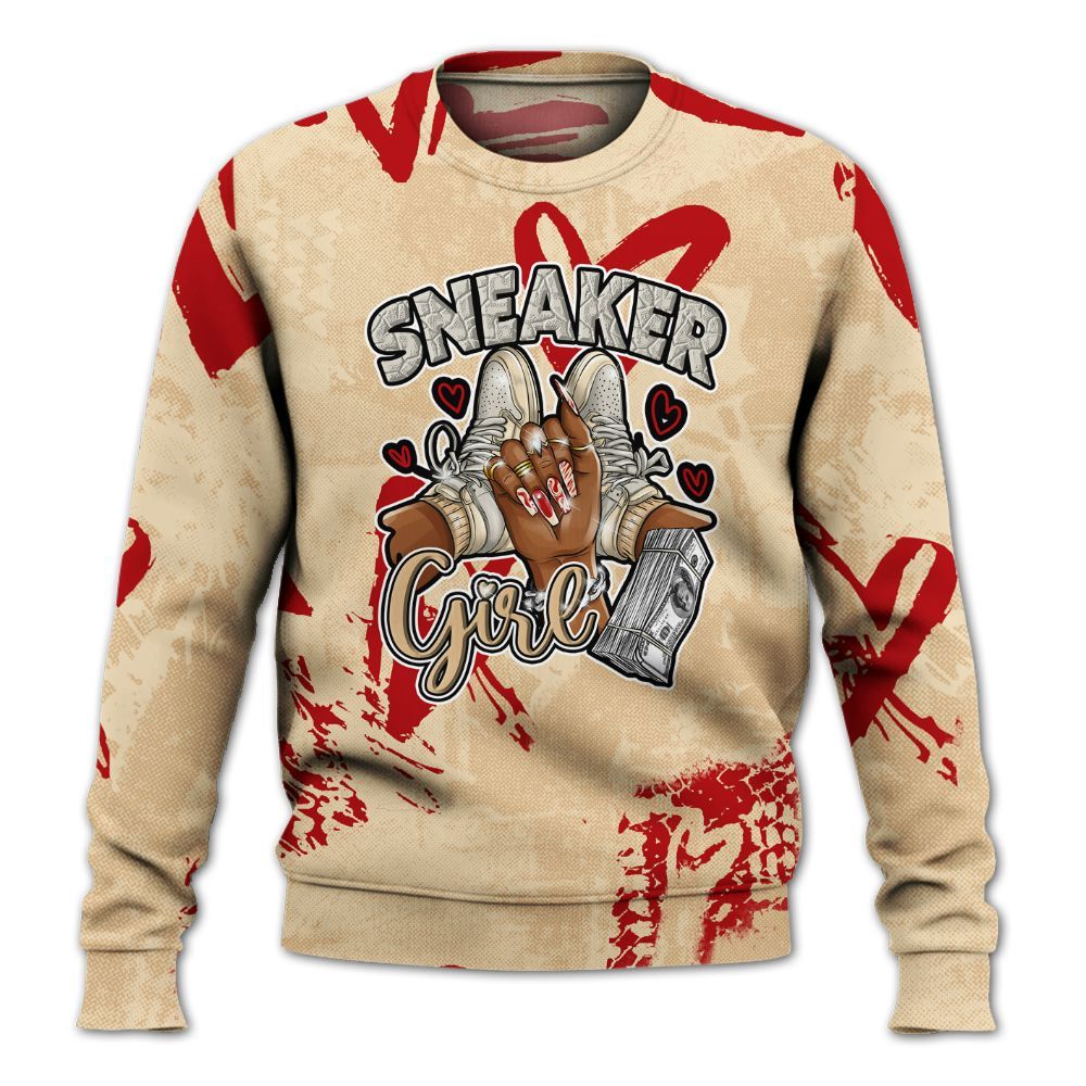 Sweatshirt To Match Dunk Low Strawberry Waffle - Sneakerz Girlz Heart Grunge All Over Print