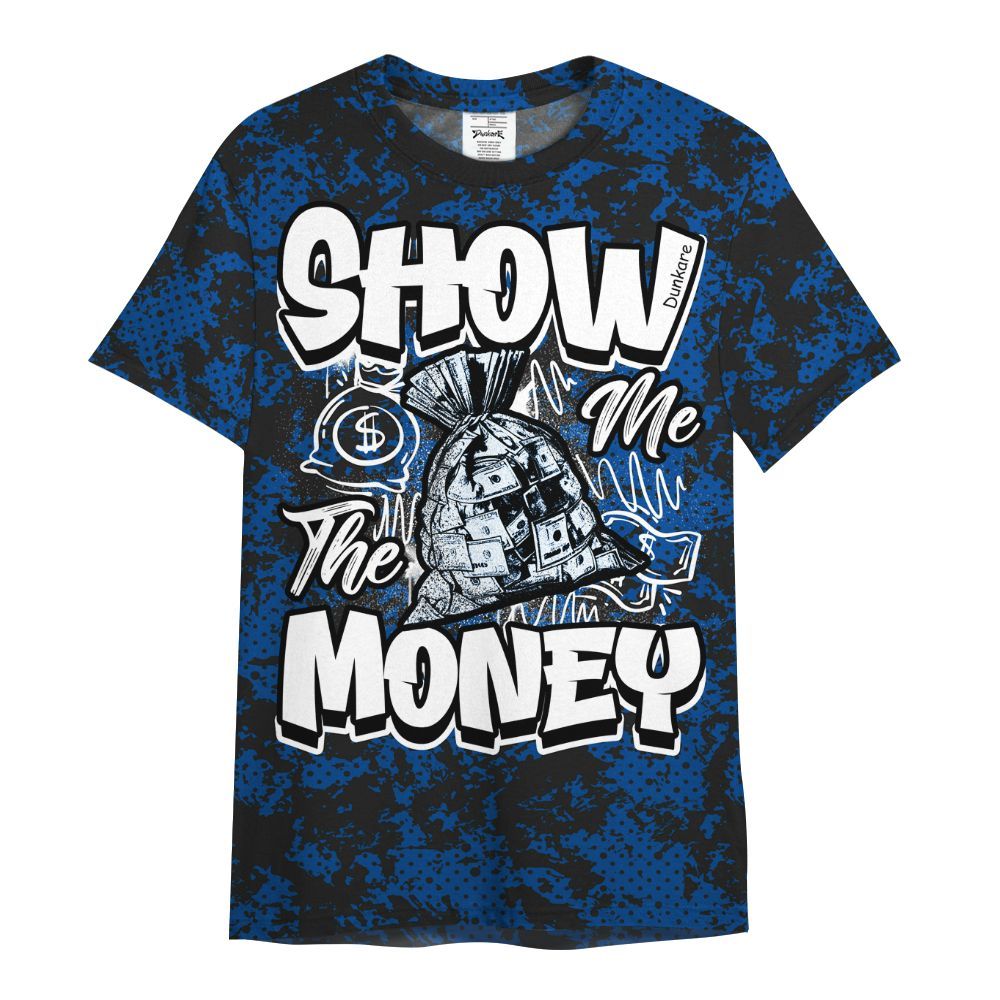 Shirt To Match Low 85 Royal 1s - Show Me The Money Retro All Over Print