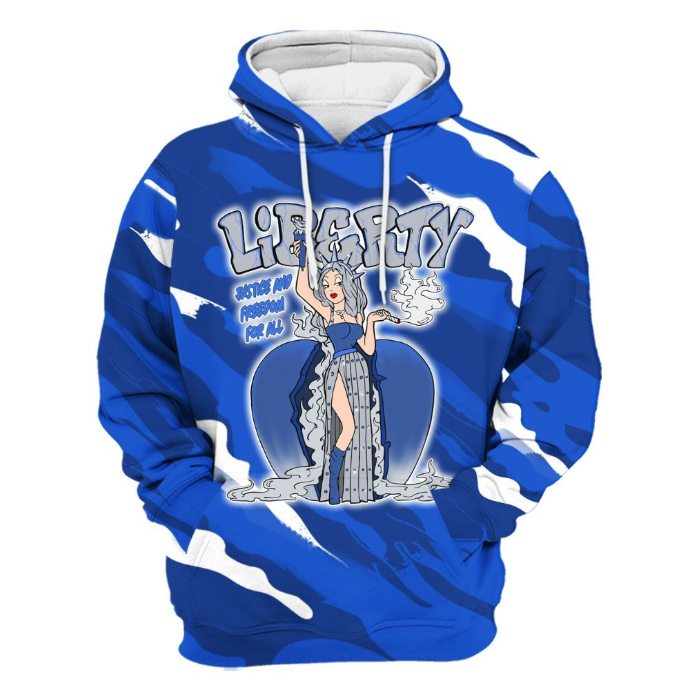 Hoodie To Match Air Foamposite One Royal - Midwest Cartoon Colored All Over Print