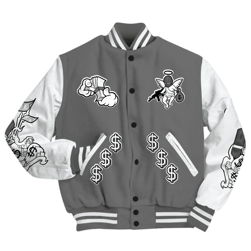 Varsity Jacket To Match Retro Stealth 12s - Ones Move In Silence Graphic All Over Print