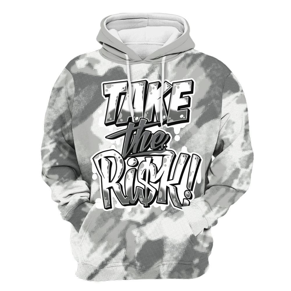 Hoodie To Match Paris Cement Grey 4s - Take Risks Abstract All Over Print