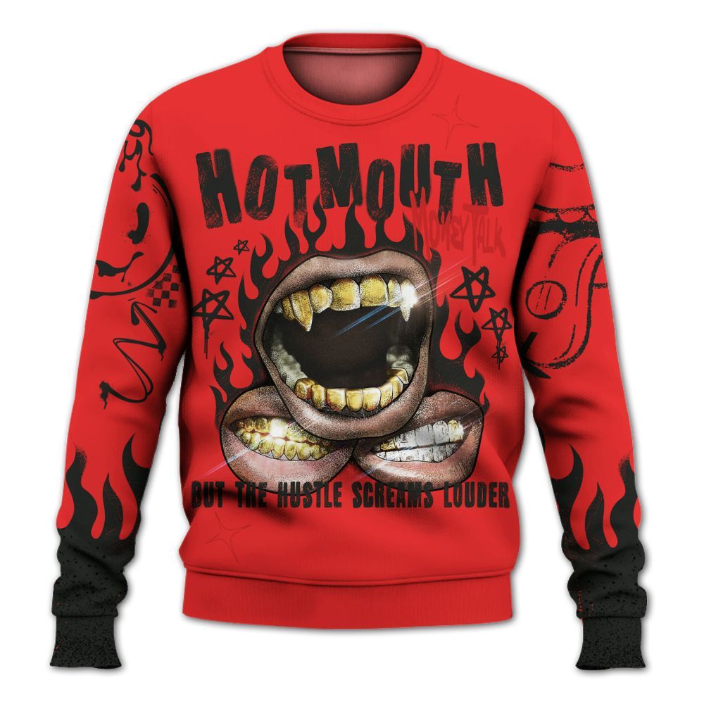 Sweatshirt To Match Red Thunder 4s - Mouth Burning Street Style All Over Print