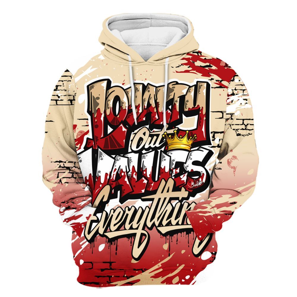 Hoodie To Match Dunk Low Strawberry Waffle - Values Of Loyalty Drip All Over Print