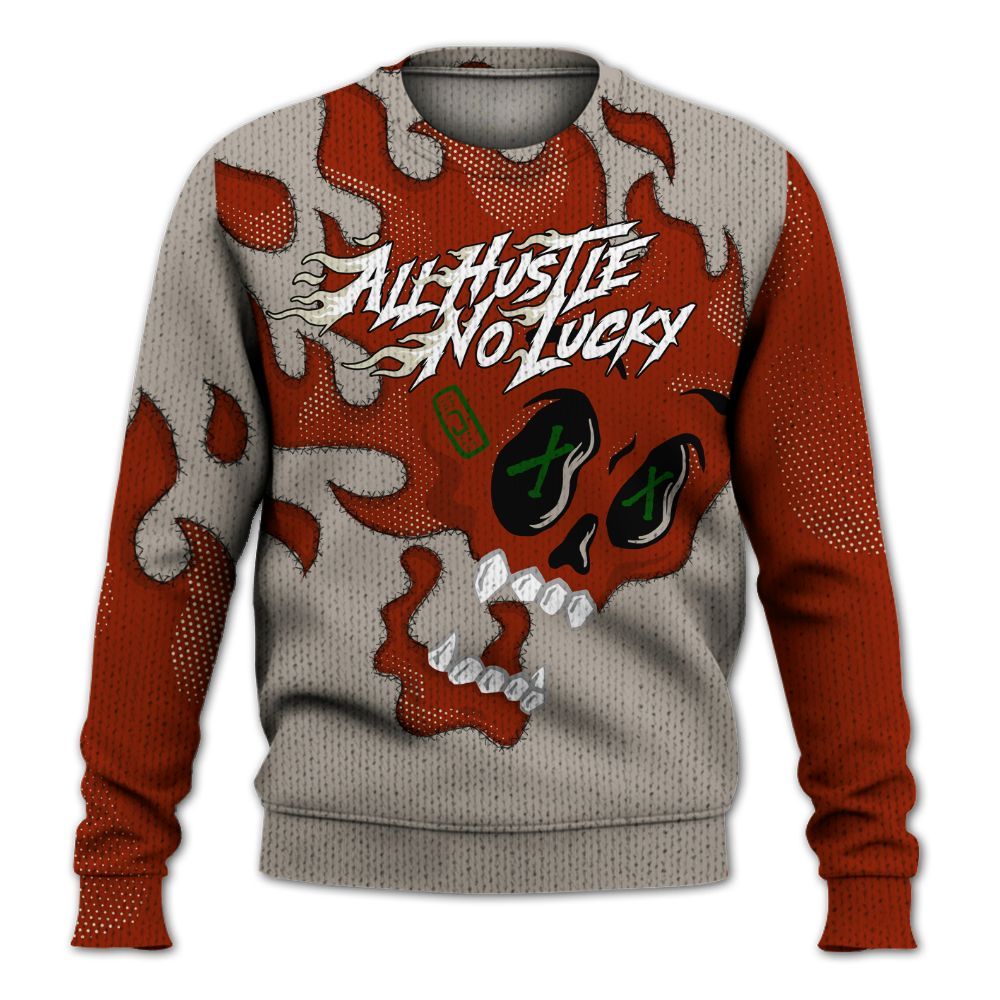 Knitted Sweater To Match El Grito 5s - All Hustle No Lucky Skull