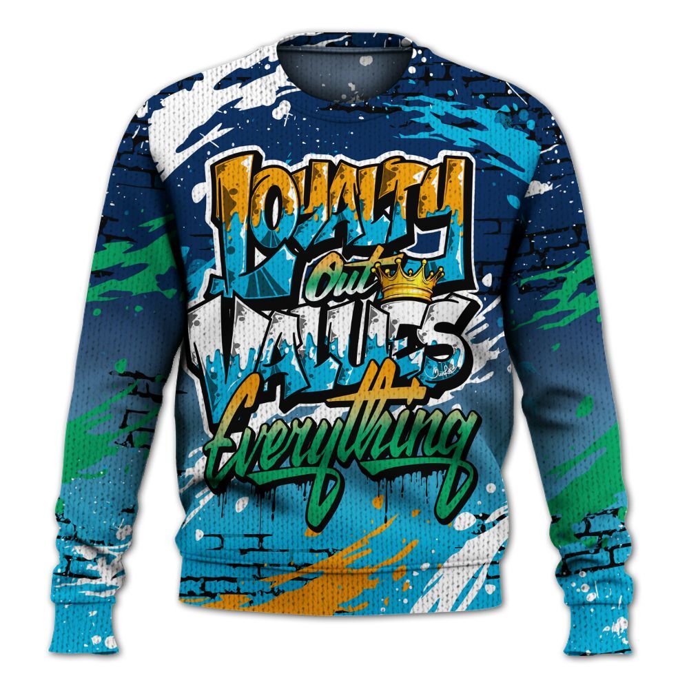 Knitted Sweater To Match Dunk Low GS Electric Algae - Values Of Loyalty Drip