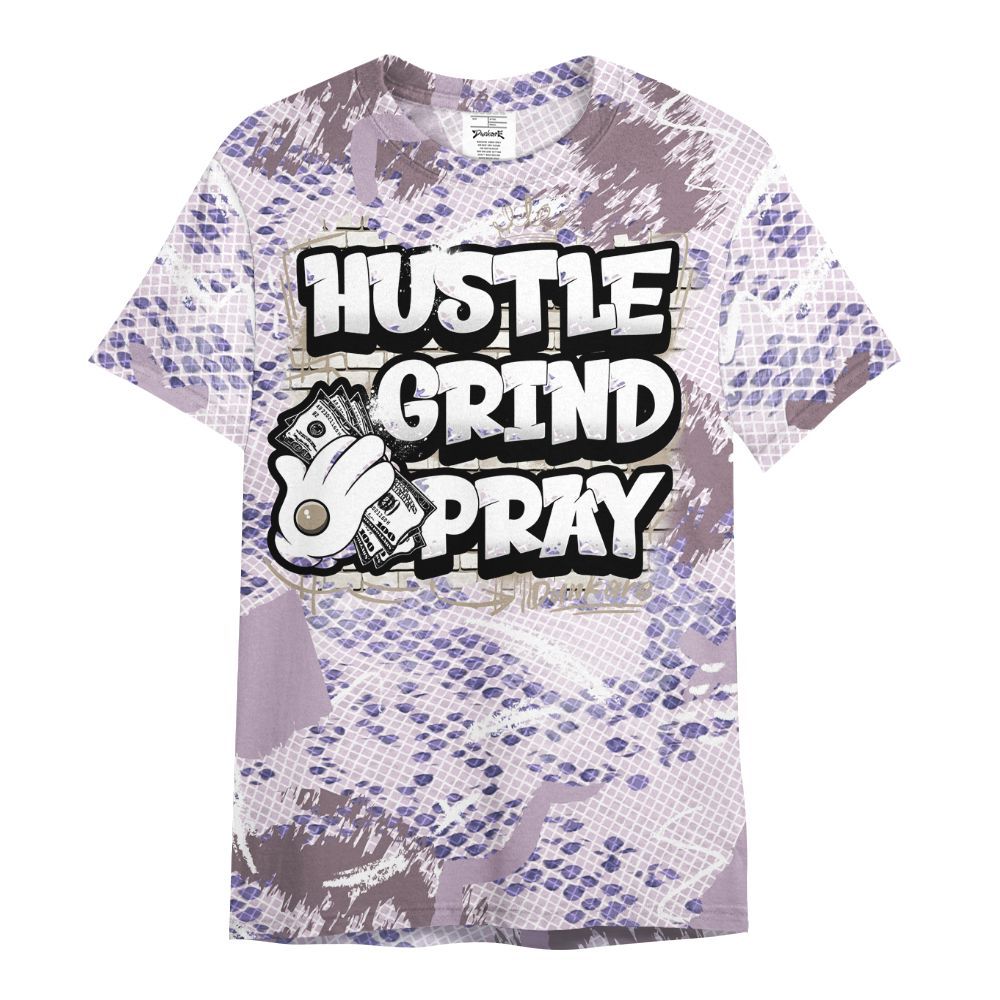 Shirt To Match Air Force 1 Low Purple Snake - Hustle Grind Pray Retro All Over Print