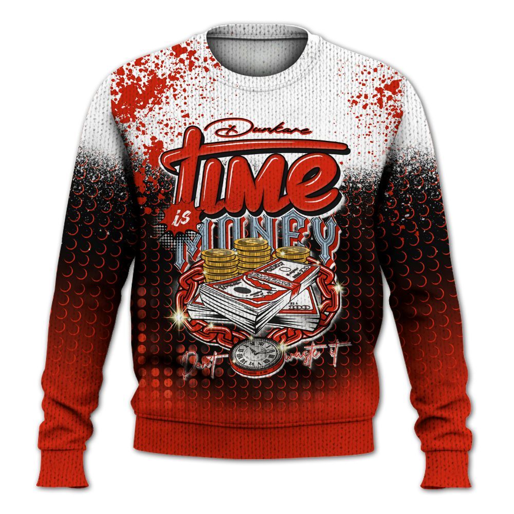 Knitted Sweater To Match Retro Cherry 11s - Halftone Time Is Money