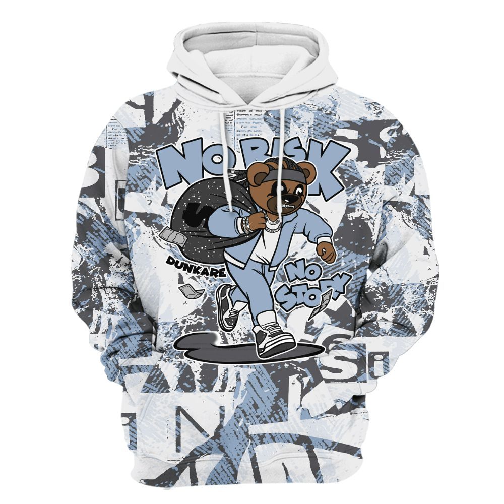 Hoodie To Match Reverse Black White 6s - Certain Bear Abstract Graffiti All Over Print