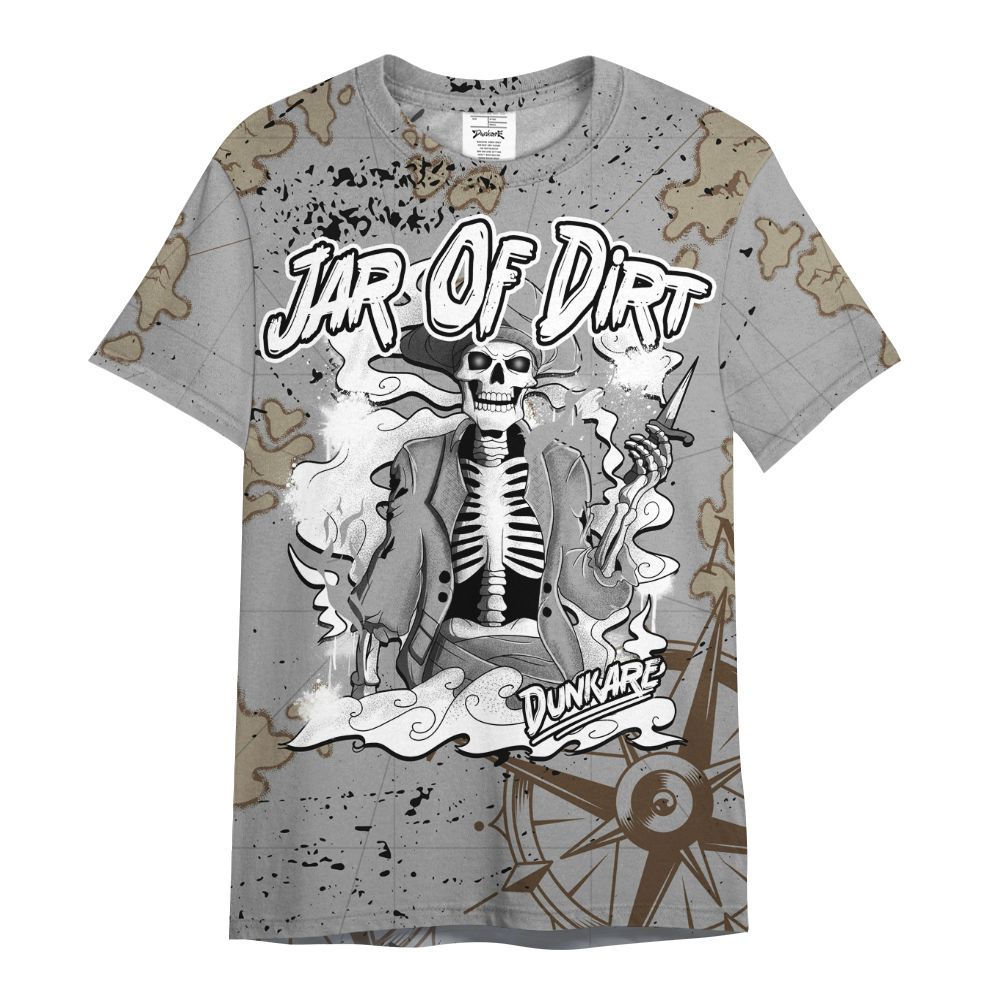 Shirt To Match Black Wolf Grey 12s - Skeleton Jar Of Dirt Retro All Over Print