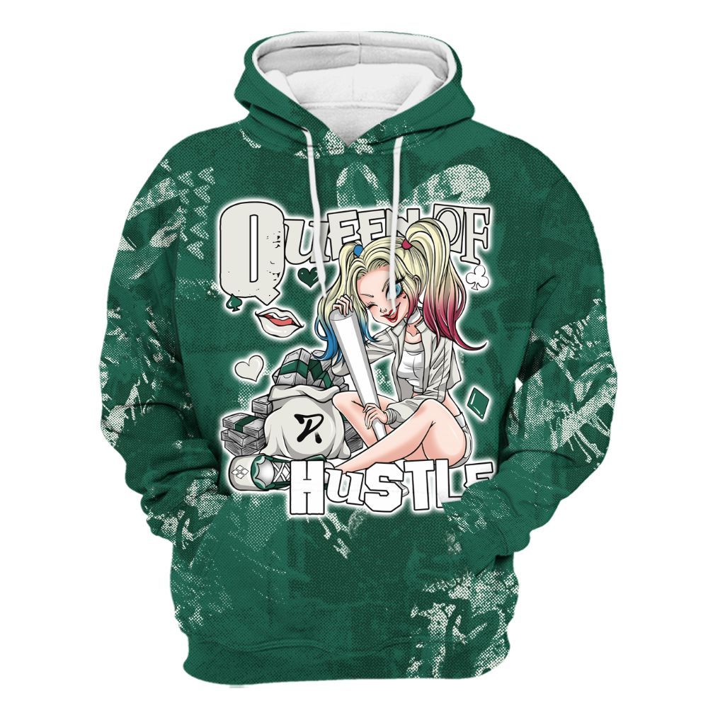 Hoodie To Match Oxidized Green 4s - Hustles Quiinn Heart Grunge All Over Print