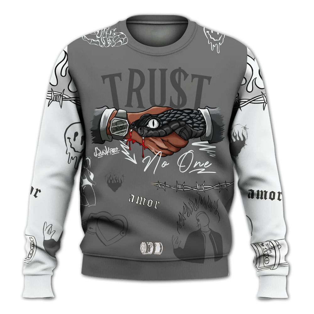 Sweatshirt To Match Retro Stealth 12s - Snake Trust No One All Over Print