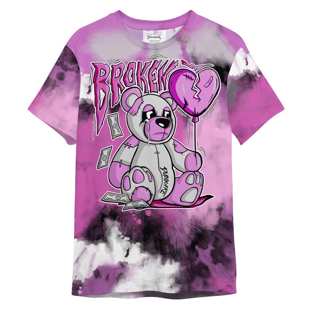 Shirt To Match Hyper Violet 4s T- - Broken Bear T- Shirt Graphic Tie Dye Unisex 2301 NCMD