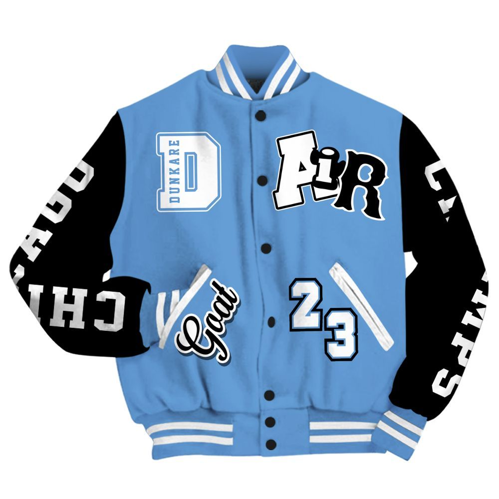 Varsity Jacket To Match Black University Blue 5s - AIR Number 23 GOAT All Over Print