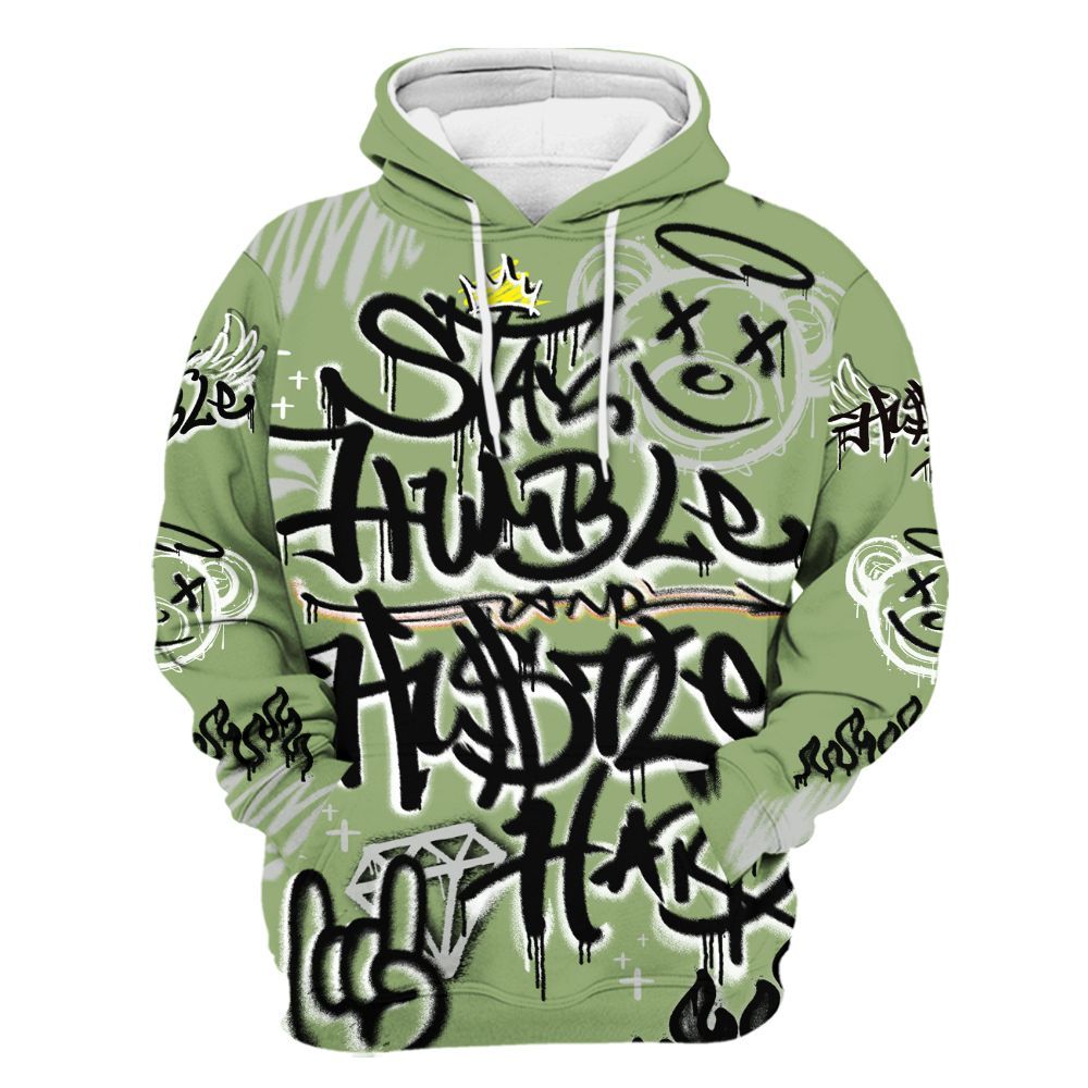 Hoodie To Match Oil Green 4s - Humble Drip Streetwear Graffity All Over Print