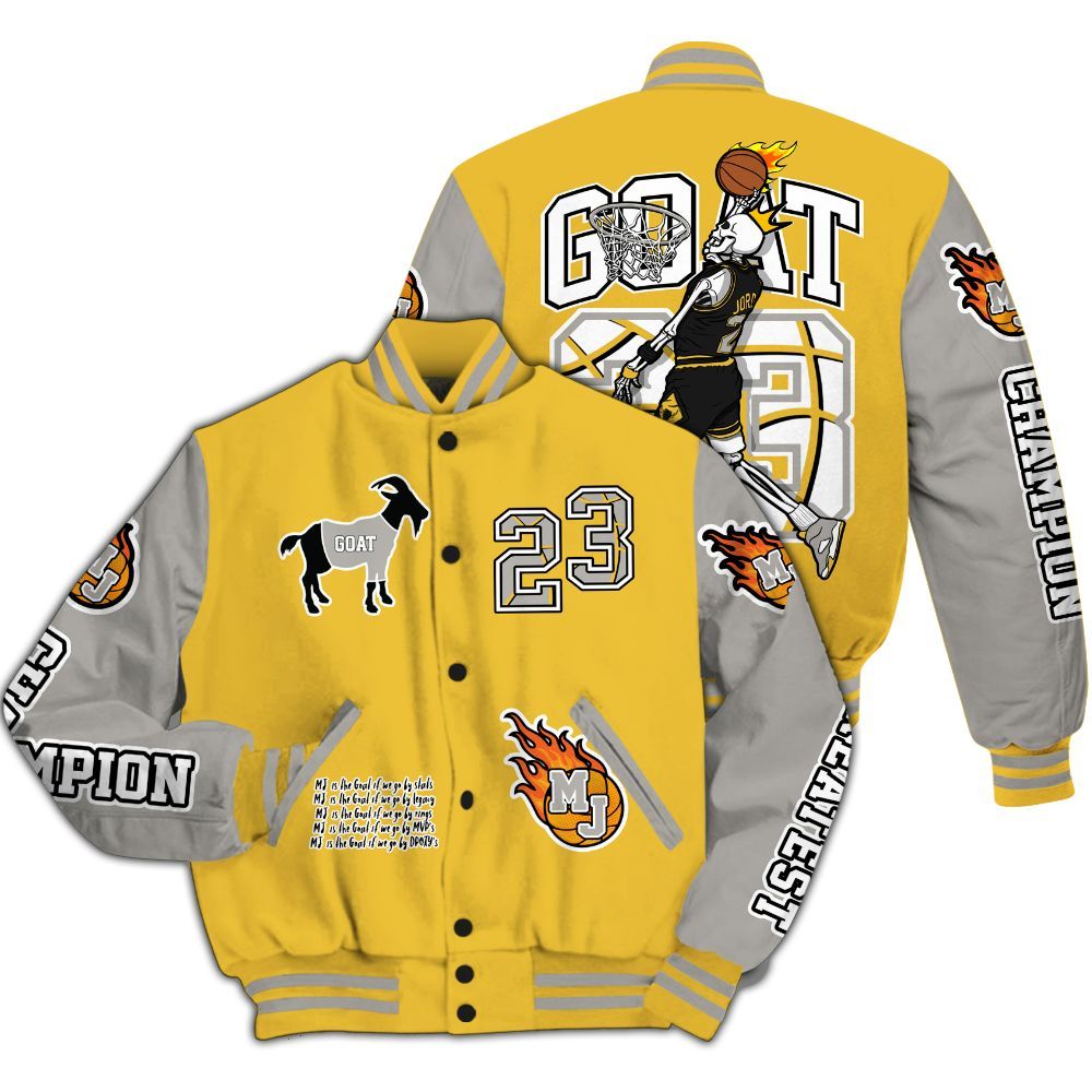 Varsity Jacket To Match Low Yellow Python 11s, 23 G.0.A.T Jump Up Basketball All Over Print