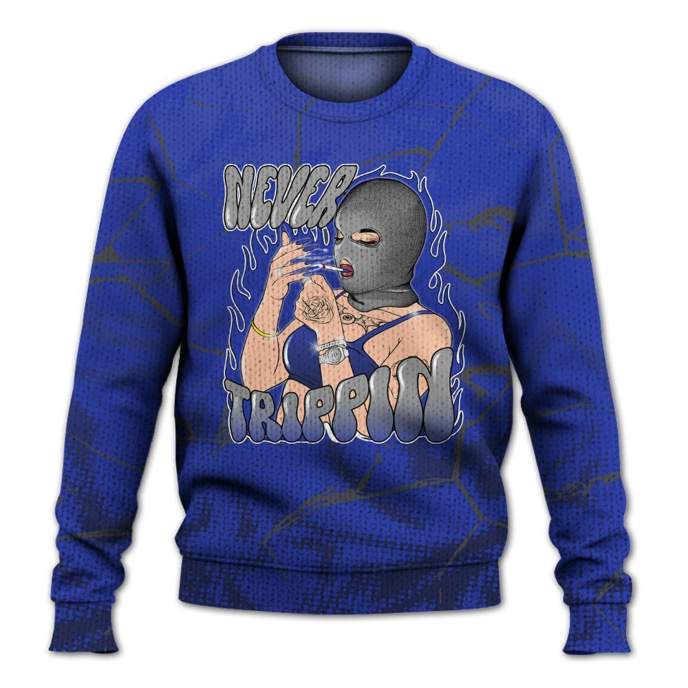 Knitted Sweater To Match Air Max Plus Black Racer Blue - Ne'er Trippin' Unique Crack