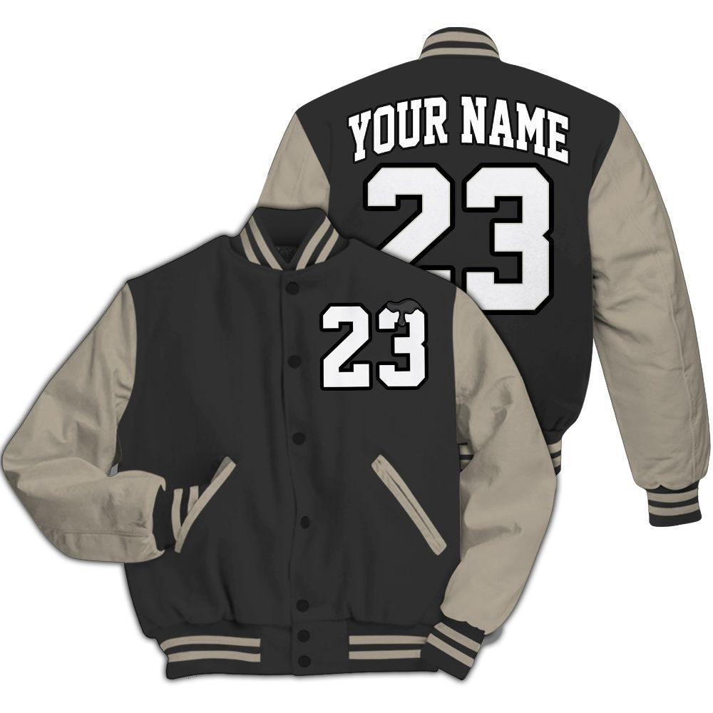 Varsity Jacket To Match RM Light Bone 4s - Custom Name Number 23 Drip All Over Print