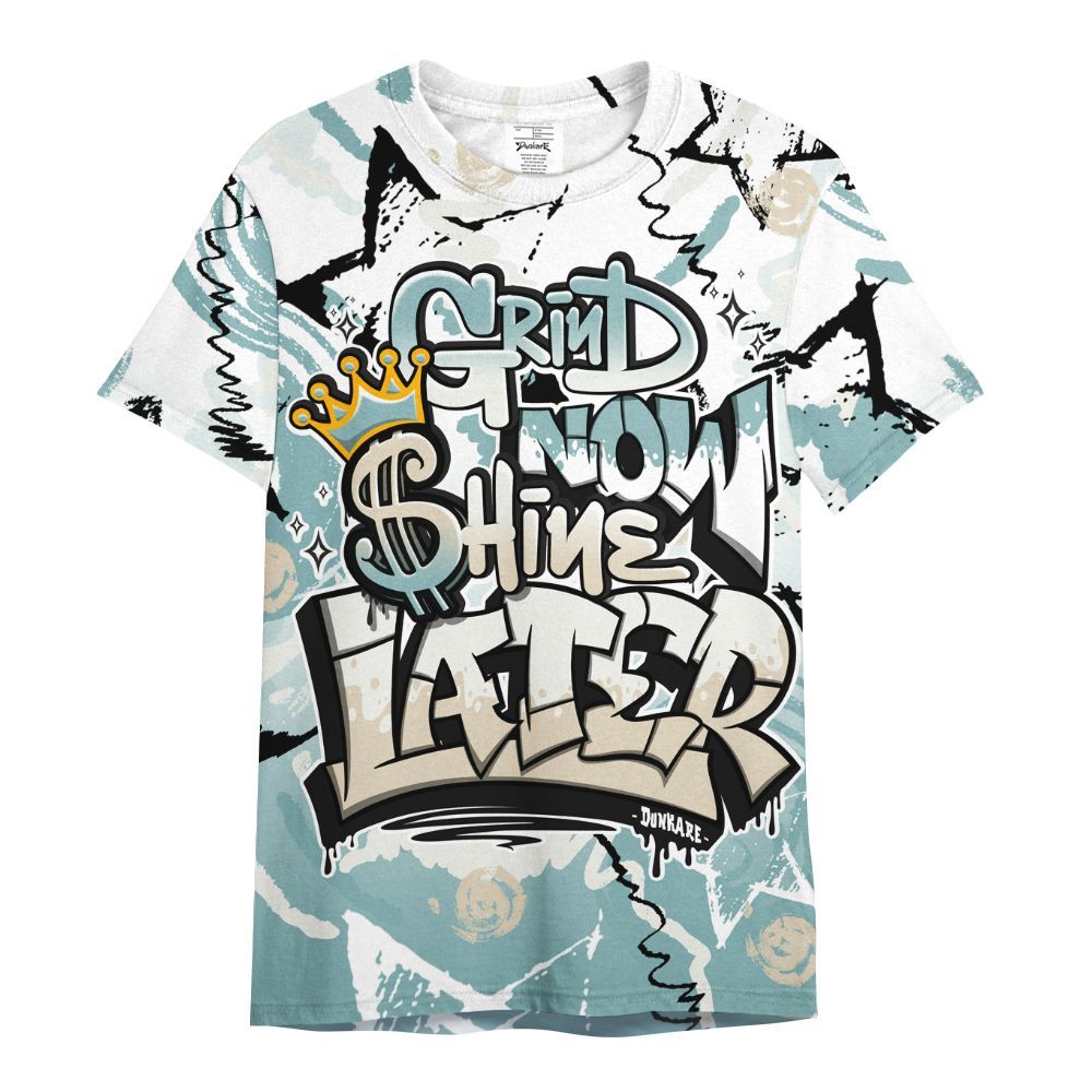 Shirt To Match Dunk Low Glacier Blue Pale Ivory - Grind Shine Later Drip All Over Print