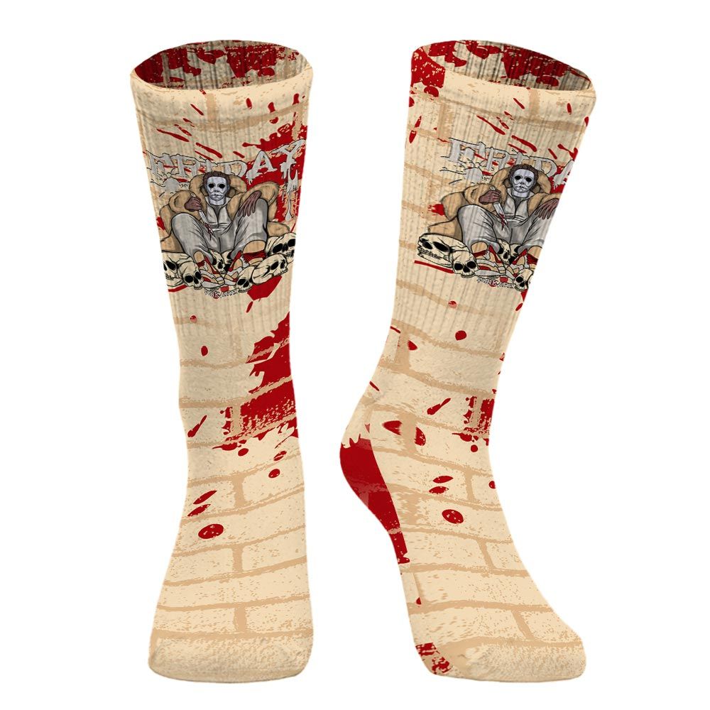 Sock To Match Dunk Low Strawberry Waffle - Friday Halloween Brick